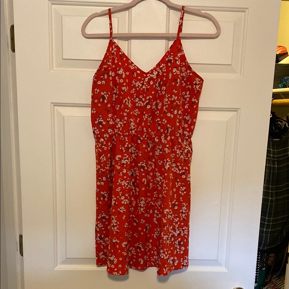 SHEIN Red Floral Dress